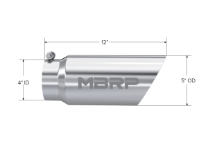 MBRP - MBRP Exhaust Tip; 5in. O.D. Dual Wall Angled 4in. inlet 12in. length; T304 - T5053 - Image 2