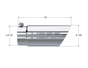 MBRP - MBRP Exhaust Tip; 3in. O.D. Dual Wall Angled 4in. inlet 10in. length; T304 - T5110 - Image 2