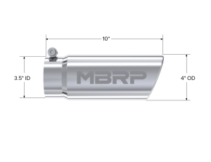 MBRP - MBRP Exhaust Tip; 4in. O.D. Angled Rolled End 3in. inlet 10in. length; T304 - T5112 - Image 2