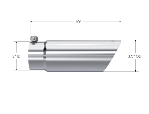 MBRP - MBRP Exhaust Tip; 3in. O.D. Dual Wall Angled End 3in. inlet 12in. length; T304 - T5114 - Image 2