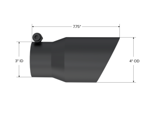 MBRP - MBRP Exhaust Tip; 4in. O.D.; Dual Wall Angled; 3in. inlet; 8in. length; Black - T5122BLK - Image 2