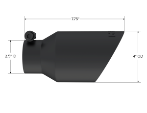 MBRP - MBRP Exhaust Tip; 4in. O.D.; Dual Wall Angled; 2in. inlet; 8in. length; Black - T5123BLK - Image 2