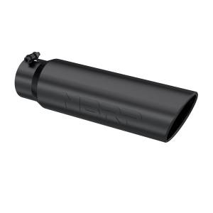 MBRP - MBRP Exhaust Tip; 5in. O.D.; Angled Rolled End; 4in. inlet 18in. in length; Black Coated - T5124BLK - Image 1
