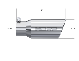 MBRP - MBRP Exhaust 4" OD, Angle Rolled End Tip - T5155 - Image 2