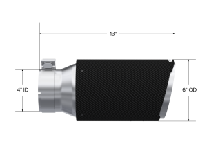 MBRP - MBRP Exhaust Tip; 6in. O.D. Dual Walled Angled Cut End 4in. inlet 12in. length; T304 CF - T5072CF - Image 2