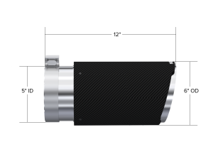 MBRP - MBRP Exhaust Tip; 6in. O.D. Dual Walled Angled Cut End 5in. inlet 12in. length; T304 CF - T5075CF - Image 2
