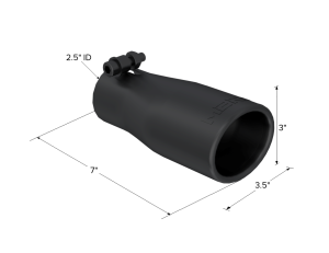 MBRP - MBRP Exhaust Tip; 3 in. O.D. Oval 2in. inlet 7 1/16in. length; Black - T5116BLK - Image 2