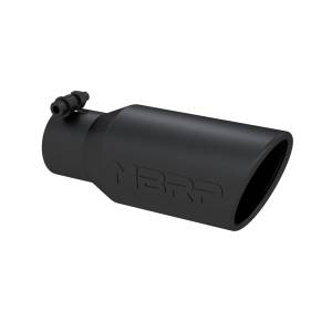 MBRP - MBRP Exhaust Tip; 4in. O.D. Angled Rolled End 2 3/4in. inlet 10in. length; Black - T5157BLK - Image 1