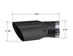 MBRP - MBRP Exhaust 6" OD, Angle Rolled with 30° Bend Tip - T5154BLK - Image 2