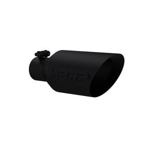MBRP - MBRP Exhaust Tip; 4 1/2in. O.D.; DW Angle Rolled End; 2 1/2in. inlet 11in. in length; Black Coated - T5161BLK - Image 1