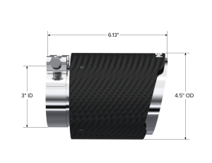 MBRP - MBRP Exhaust Tip; 4.5in OD Out; 3in ID; 6.13in Length; Dual Wall; Carbon Fiber - T5180CF - Image 3