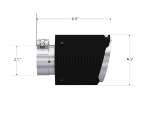 MBRP - MBRP Exhaust Tip; 4.5in OD Out; 2.5in ID; 6.5in Length; Angle Cut; Dual Wall; Carbon Fiber - T5191CF - Image 2