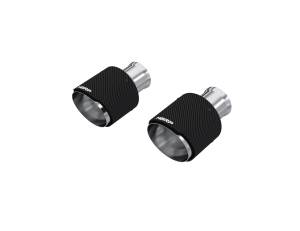 MBRP - MBRP Exhaust 5in. OD, SEC 70 inlet, 7.7in. in length, Dual Wall, Angle Cut, CF Tip Pairs. - T5197CF - Image 1