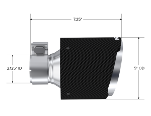 MBRP - MBRP Exhaust Tip T5202CF, 5in OD Out, 2.125in ID, 7.25in Length, Dual Wall, Carbon Fiber. - T5202CF - Image 2