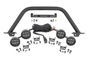 Rough Country - Rough Country Safari Bar 3.5 Inch Round LED (Quad) Black Amber DRL OE Modular Steel Ford Bronco (21-25) - 51112 - Image 1