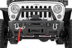 Rough Country - Rough Country Jeep Front Stubby LED Winch Bumper w/Hoop Black Series JK, JL, Gladiator JT - 11826 - Image 3