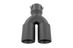 Rough Country - Rough Country Exhaust Tip Black Red RC Logo 2.5-3 Inch Pipe Single Inlet Dual Outlet - 96050 - Image 4