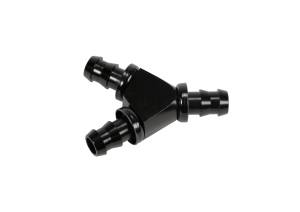 Fleece Performance - Fleece 1/2" Black Anodized Aluminum Y Barbed Fitting (For -8 Pushlock Hose) - FPE-FIT-Y08-BLK - Image 1