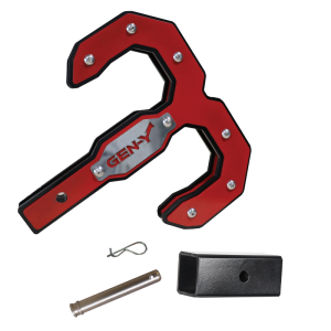 Gen-Y Hitch - Gen-Y Hulk 2.0 16K Tow Hook 2in Shank w/GH-009 Reducer Sleeve/GH-099 Pin/GH-011 Clip - Black/Red - GH-0071-R - Image 2