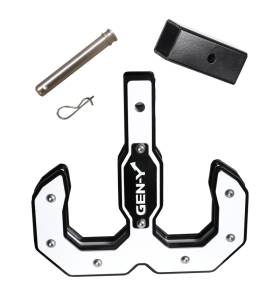 Gen-Y Hitch - Gen-Y Hulk 2.0 16K Tow Hook 2in Shank w/GH-009 Reducer Sleeve/GH-099 Pin/GH-011 Clip - Black/White - GH-0071-W - Image 1