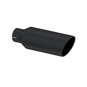 MBRP - MBRP Exhaust Tip; 5in. O.D.; Angled Rolled End; 3in. inlet 15in. in length; Black Coated - T5163BLK - Image 1