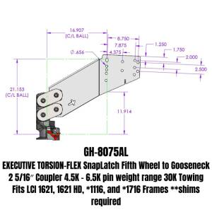 Gen-Y Hitch - Gen-Y Executive Torsion-Flex Auto 5th Wheel to Gooseneck 2-5/16in Coupler (4.5K-6.5K PW) - GH-8075AL - Image 2