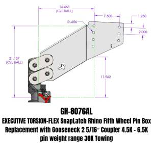 Gen-Y Hitch - Gen-Y Executive Torsion-Flex Auto Rhino 5th Wheel Pin Box Rep w/Gooseneck 2-5/16in Coupler - GH-8076AL - Image 2