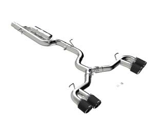 MBRP 2022 Volkswagen Golf R MK8 3in Cat-Back Quad Rear w/ Carbon Fiber Tips Valve Delete Exhaust - S46123CF