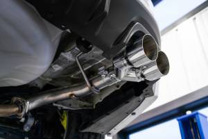 MBRP - MBRP 15-19 Subaru WRX 2.0L/STI 2.5L 2.5in Dual Split Rear Exit w/ 3.5in CF Tips - T304 - S48013CF - Image 4