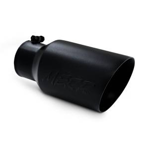 MBRP Exhaust Tip, 6" O.D. Dual Wall Angled  4" inlet  12" length - Black Coated T5072BLK