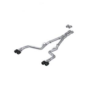 MBRP - MBRP 15-Up Challenger 5.7 / 17-Up 6.2L/6.4L 3in Race Series Cat-Back w/ Quad Tips T304 Exhaust - S71143CF - Image 1