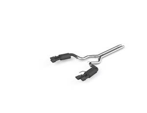 MBRP - MBRP 18-19 Ford Mustang GT 5.0 3in Dual Split Rear Cat Back w/ Quad 4in Dual Wall Tips- Black Coated - S7205BLK - Image 1