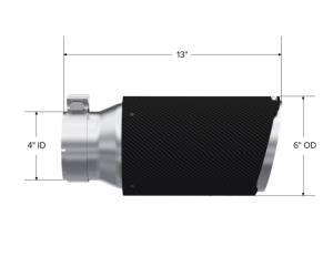 MBRP - MBRP Universal Carbon Fiber Tip 6in OD/4in Inlet/12in L - Angle Cut Tip - T5072CF - Image 2