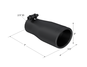 MBRP - MBRP Universal Tip 2.5 O.D. Oval End 3.75 Inlet 10in length - Black Finish - T5116BLK - Image 3
