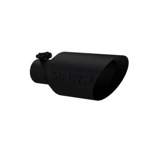 MBRP - MBRP Universal Dual Wall Angle Rolled End Tip 4-1/2in OD / 2-1/2in Inlet / 11in Length - Black - T5161BLK - Image 2