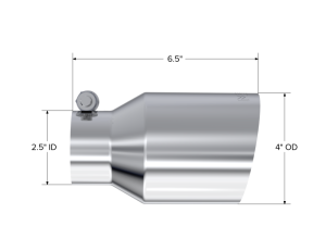MBRP - MBRP Universal T304 SS Tip 4in OD/2.5in Inlet/6.5in L - T5176 - Image 3