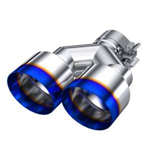 MBRP - MBRP Burnt End Tip 2.5 ID Dual 4 OD Out 9.55 length Single wall 304 Stainless Steel Pass Side - T5177BE - Image 1
