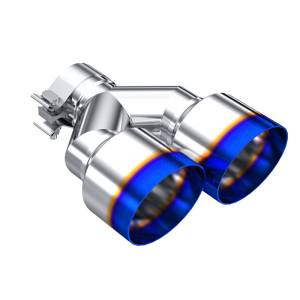 MBRP - MBRP Burnt End Tip 2.5 ID Dual 4 OD Out 9.5 length Single wall 304 Stainless Steel Driver Side - T5178BE - Image 1