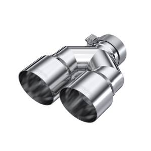 MBRP - MBRP 3in ID / Dual 4in OD Out Staggered L 9.87in / R 9.37in Single Wall T304 SS Univ Exhaust Tip - T5182 - Image 1