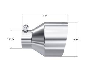 MBRP - MBRP Universal T304 Stainless Steel Tip 2.5in ID / 5in OD Out / 6.5in Length Angle Cut Single Wall - T5190 - Image 4