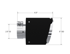 MBRP - MBRP Universal Carbon Fiber Tip 2.5in ID / 5in OD Out / 6.5in Length Angle Cut Dual Wall - T5190CF - Image 3