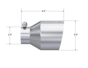 MBRP - MBRP Universal Stainless Steel Tip 2.5in ID / 4.5in OD Out / 6.5in Length Angle Cut Single Wall - T5191 - Image 2