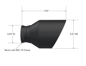 MBRP - MBRP 15-23 Dodge Charger 5.7L/6.2L/6.4L T304 3in ID / 5in OD Out / 8in Length Angle Cut Black Tip - T5197BLK - Image 2