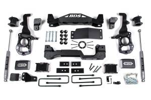 BDS Suspension 2021-2025 Ford F150 4wd, 6" Suspension Lift Kit, 5" Rear Lift, Block - 6" Strut  - BDS1579FS