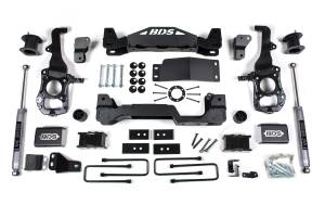 BDS Suspension 2021-2025 Ford F150 4wd, 4" Suspension Lift Kit, 2" Rear Lift, Block - 4" Strut  - BDS1902H