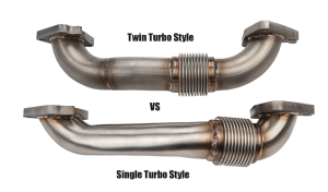 Wehrli Custom Fabrication - Wehrli 2001-2004 LB7 Duramax 2" Stainless Single Turbo Style Pass Side Up Pipe for OEM or WCFab Manifold with Gaskets - Image 2
