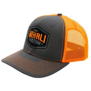 Wehrli Custom Fabrication - Wehrli Snap Back Hat Charcoal/Neon Orange Badge - Image 1