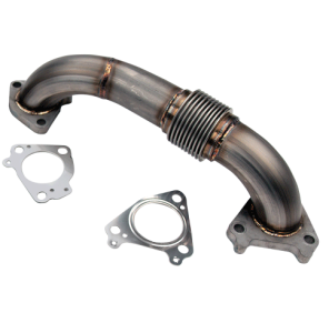 Wehrli 2001-2004 LB7 Duramax 2" Stainless Twin Turbo Style Pass Side Up Pipe for OEM or WCFab Manifold with Gaskets