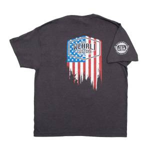 Wehrli Custom Fabrication - Wehrli Men's T-Shirt- Flag Logo Dark Heather  - Image 1
