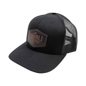Wehrli Custom Fabrication - Wehrli Snap Back Hat Black Leather Badge - Image 1